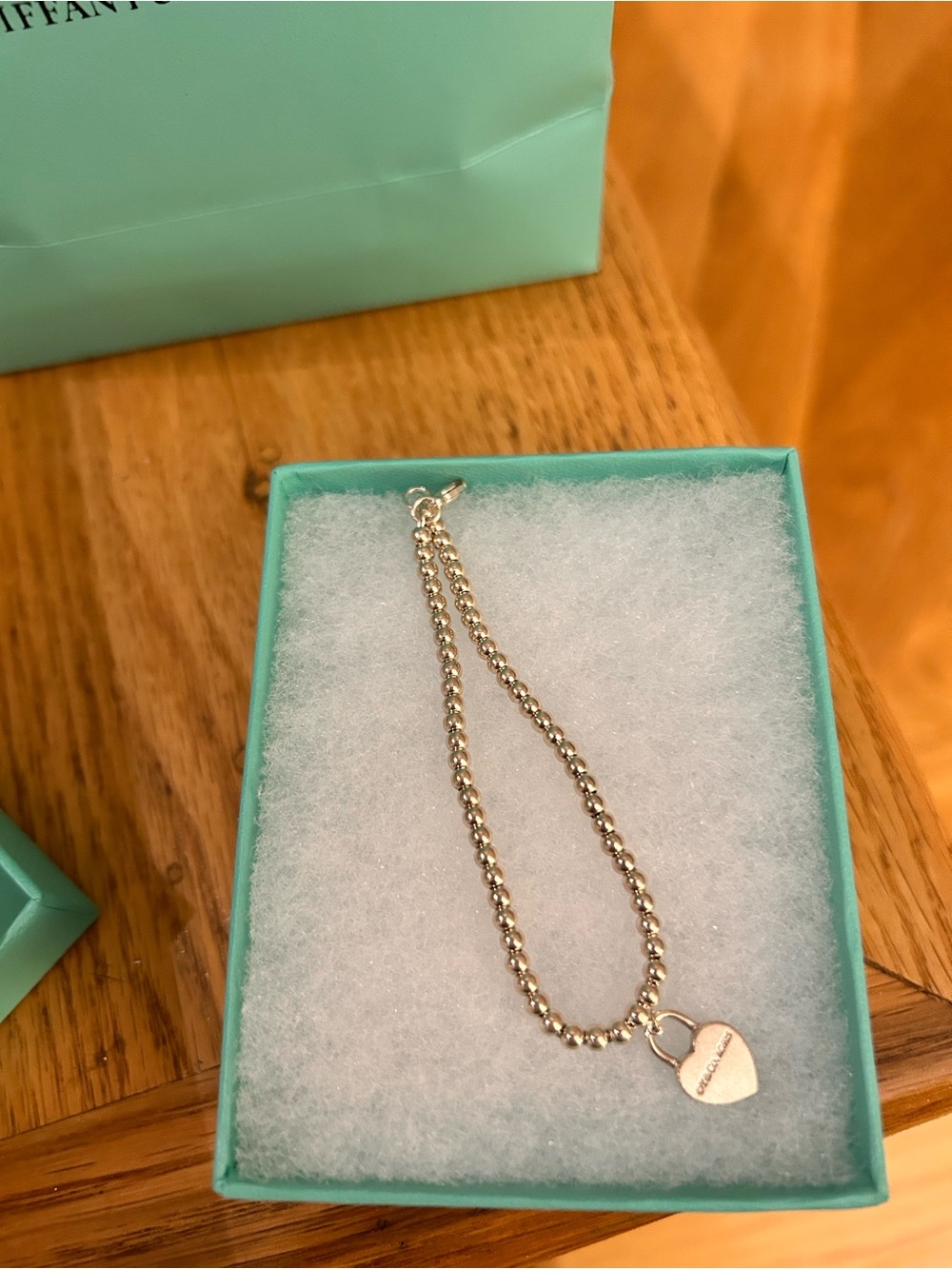 Tiffany and Co. Sterling Silver Bracelet with Heart Tag - Picture 2 of 4